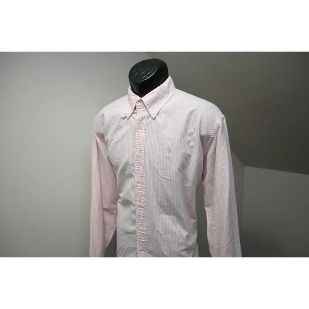 J Crew Button‎ Up Dress Shirt Long Sleeve Casual Striped Mens Sz Large